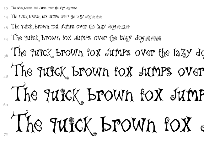 The Gingerbread House font waterfall